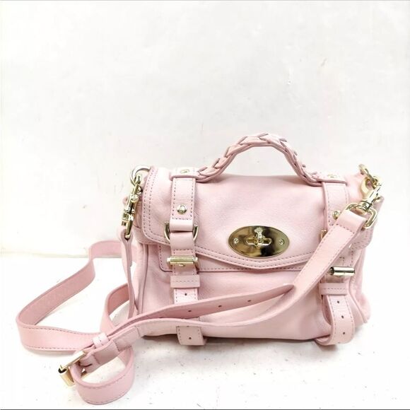 Auth Mulberry Pale Pink Mini Alexis 2way Crossbody Top Handle Satchel Preloved - Picture 1 of 9